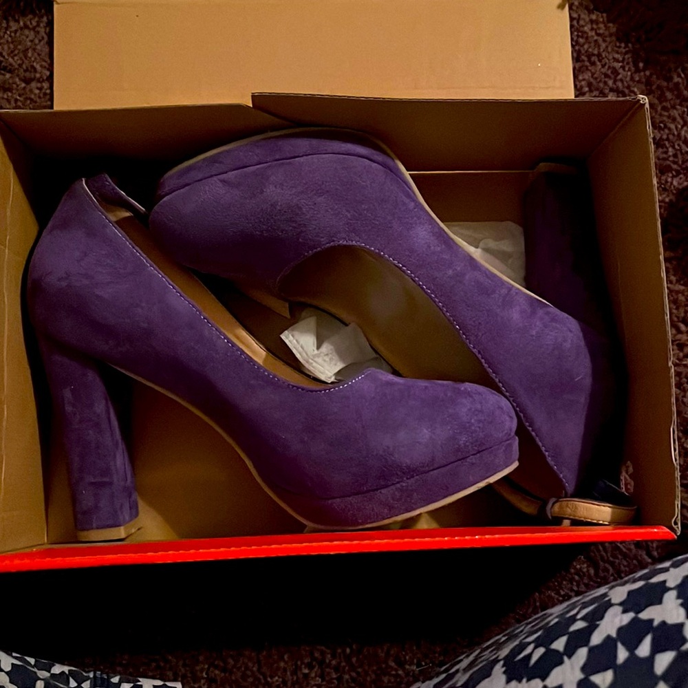 Purple high heels